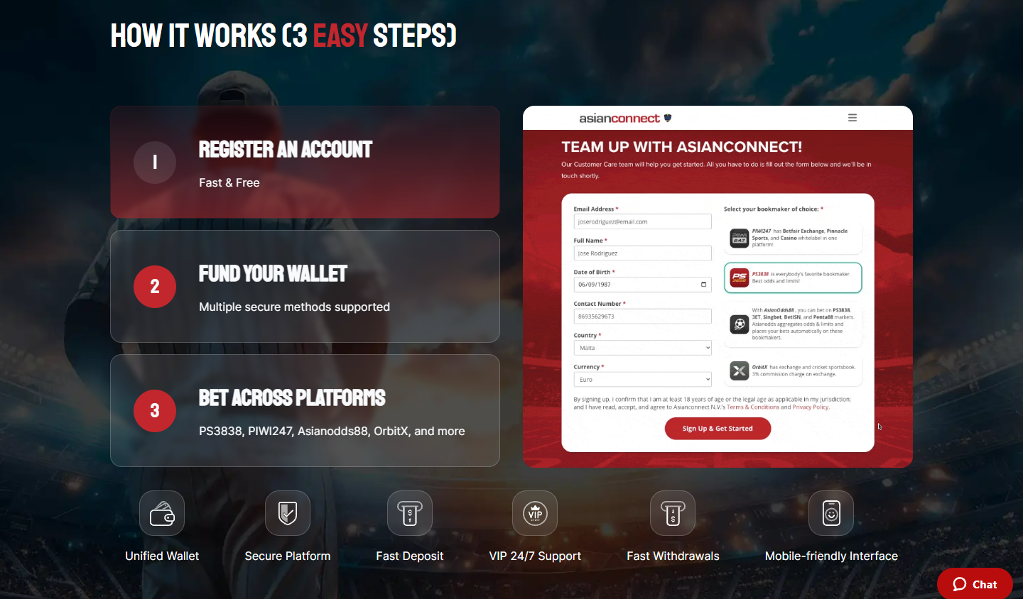 AsianConnect Registration Example