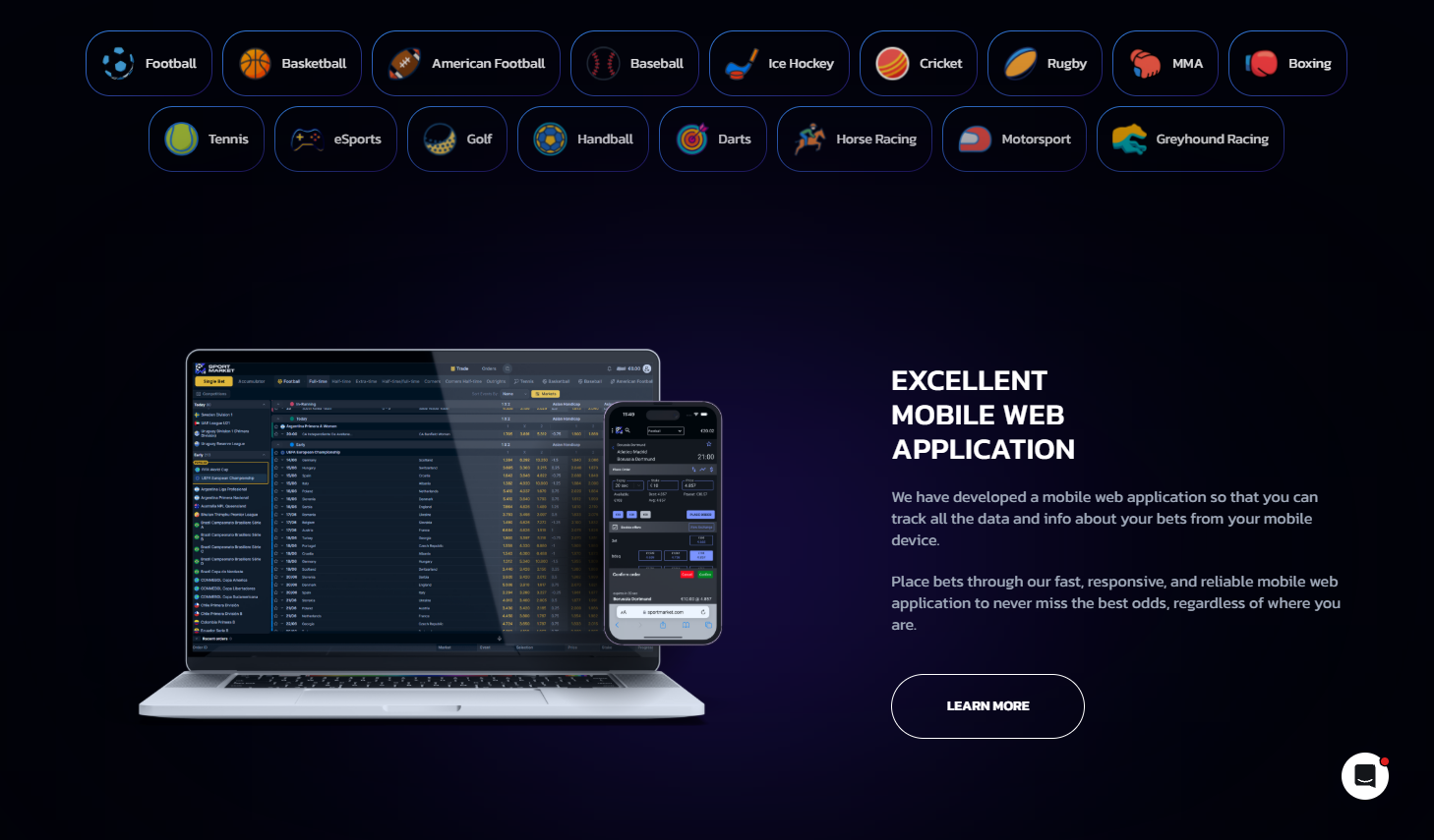 SportMarket PRO App Interface Example